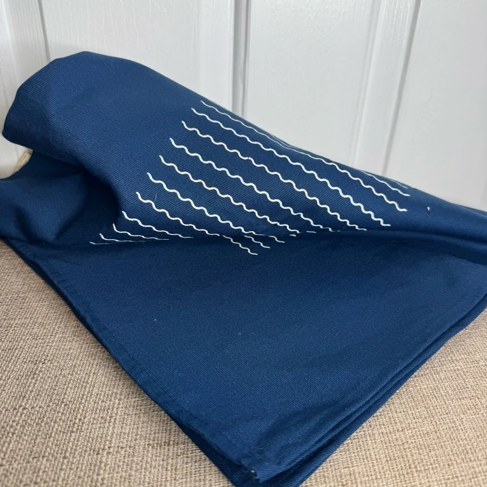 Territory X Alltrue Table Runner Navy Blue Cotton 18 x 70 - Picture 8 of 9